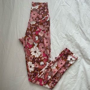 pink floral aerie leggings